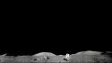 Moon astronauts monochrome wallpaper