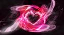 Abstract hearts pink smoke swirls wallpaper