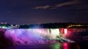Light landscapes night niagara falls waterfalls colors wallpaper
