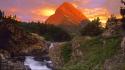 Mountains landscapes point falls national park montana glacier wallpaper