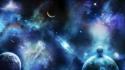 Outer space stars galaxies planets rings wallpaper