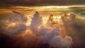 Sunset clouds sun skyscapes rays wallpaper
