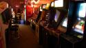 Video games lights room coca-cola arcade chairs wallpaper