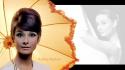 Women actress pinups audrey hepburn umbrellas hair up wallpaper