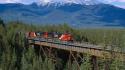 Canadian national railway mountains trains wallpaper