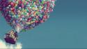 Artwork balloons house photo manipulation skyscapes wallpaper