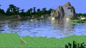Minecraft cinema 4d jungle tapeta water wallpaper