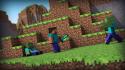 Minecraft steve cinema 4d dirt grass wallpaper