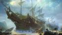 Shuxing li artwork fantasy art sailing ships wallpaper