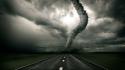 Tornado clouds highways roads storm wallpaper