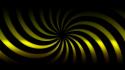 Black spin twirl twist yellow wallpaper