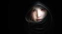 Eyes artwork noses hooded witches black background wallpaper