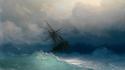 Paintings clouds storm ships sinking sail ship sea wallpaper