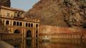 Water mountains landscapes rocks temple india rajastan wallpaper