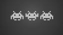 Abstract video games space invader simple background grey wallpaper