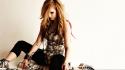 Avril lavigne celebrity singers sitting canadian leotard wallpaper