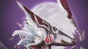 Blade red eyes bodysuits irelia gray skyscapes wallpaper