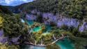Cliffs scenic croatia rivers plitvice plitvicka jezera, wallpaper