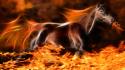 Fire fractalius horses wallpaper