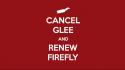 Firefly glee keep calm and red background wallpaper