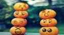 Happy oranges sad angry faces embarrassment bored wallpaper