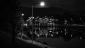 Black and white cityscapes night germany reflections wallpaper
