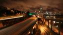 Cityscapes night highway roads portland freeway wallpaper