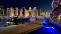 Cityscapes pier boats city lights cities night luxury wallpaper