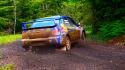 Drifting races wrx blue gravel car drift wallpaper