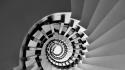 Fibonacci golden ratio monochrome spirals stairways wallpaper