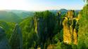 Green mountains landscapes nature trees forest summer wallpaper