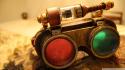Green red steampunk glasses objects wallpaper