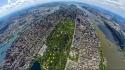 Manhattan central park aerial photography panorama circle wallpaper
