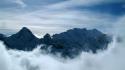Mountains clouds nature peaks skyscapes view wallpaper