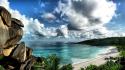 Nature beach rock seychelles skyscapes view sea wallpaper