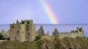 Nature rainbows scotland dunnottar castle view sea wallpaper