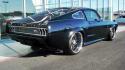 Black side view american muscle car auto wallpaper