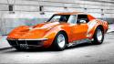 Cars orange selective coloring corvette wallpaper