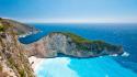 Landscapes nature beach islands greece shipwrecks zakynthos sea wallpaper