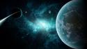 Outer space stars planets earth wallpaper