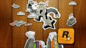 Robots doodle rockstar games logos wallpaper