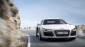 Audi front roads sports white r8 v10 wallpaper