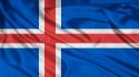 Blue red white flags iceland wallpaper