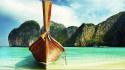 Landscapes nature beach boats thailand wallpaper