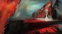 Ships fantasy art crystals alien landscapes wallpaper