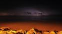 Storm lakes lightning dark sky bay view wallpaper