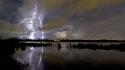 Storm lakes lightning reflections wallpaper