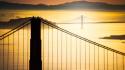 Sunrise mountains architecture silhouette bridges california san francisco wallpaper
