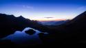 Sunset mountains landscapes nature mirrors wallpaper