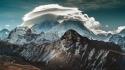 Mountains clouds landscapes snow nepal himalaya duplicate wallpaper
